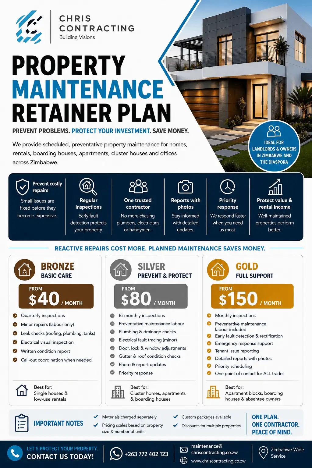Chris Contracting Property Maintenance Flyer